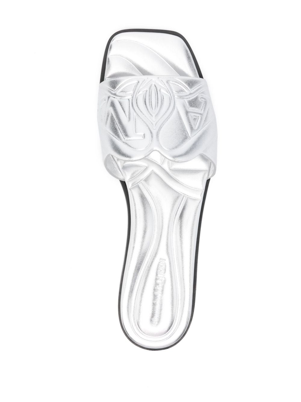 ALEXANDER MCQUEEN Square Open Toe Leather Sandals