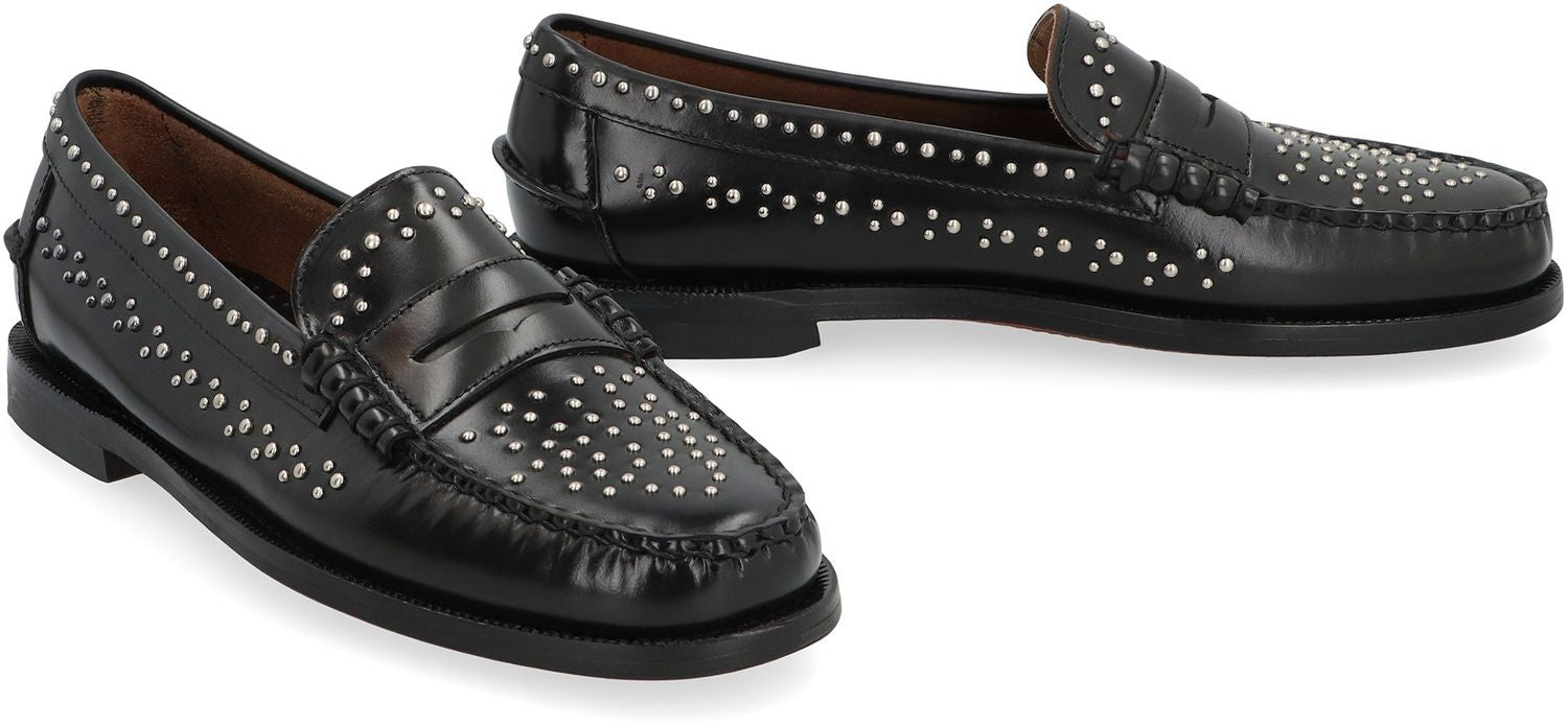 SEBAGO Elegant Leather Loafers with Decorative Studs for Women