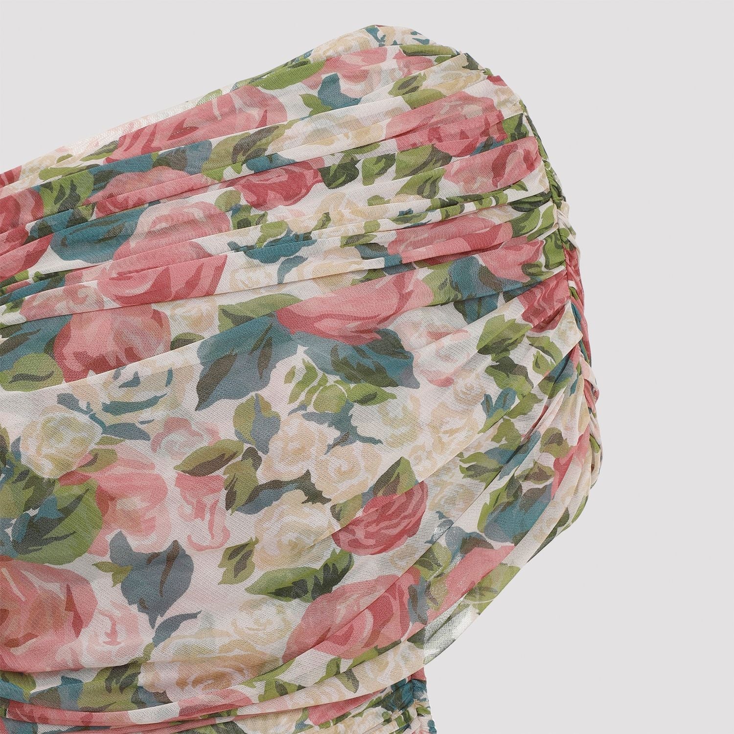 SAINT LAURENT Floral Printed Tulle Mini Dress for Women