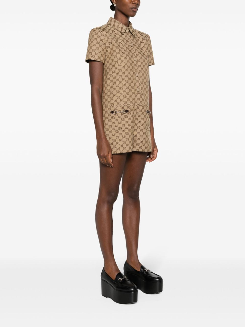 GUCCI Canvas Short Jumpsuit for Women - FW25 Collection