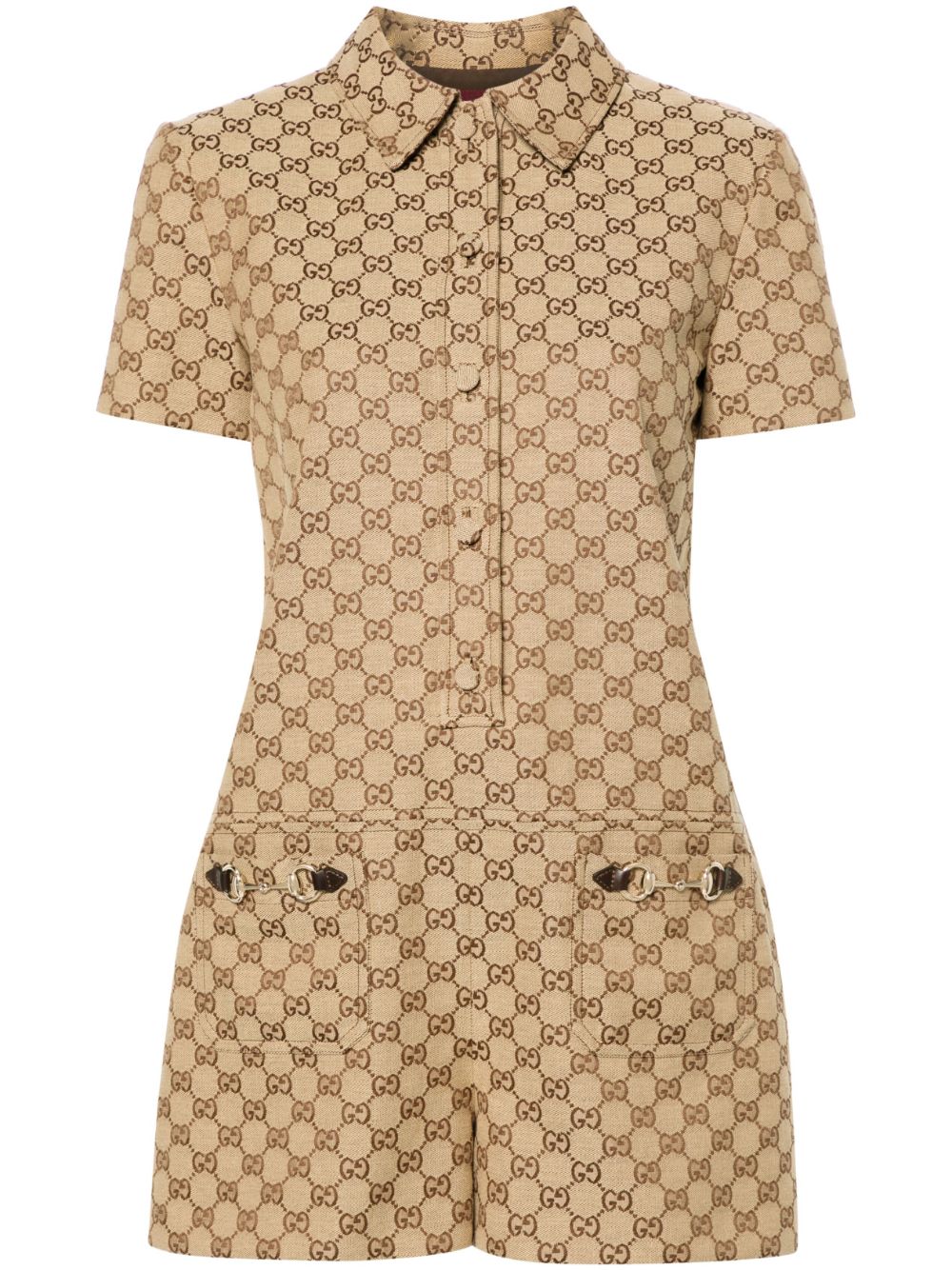 GUCCI Canvas Short Jumpsuit for Women - FW25 Collection