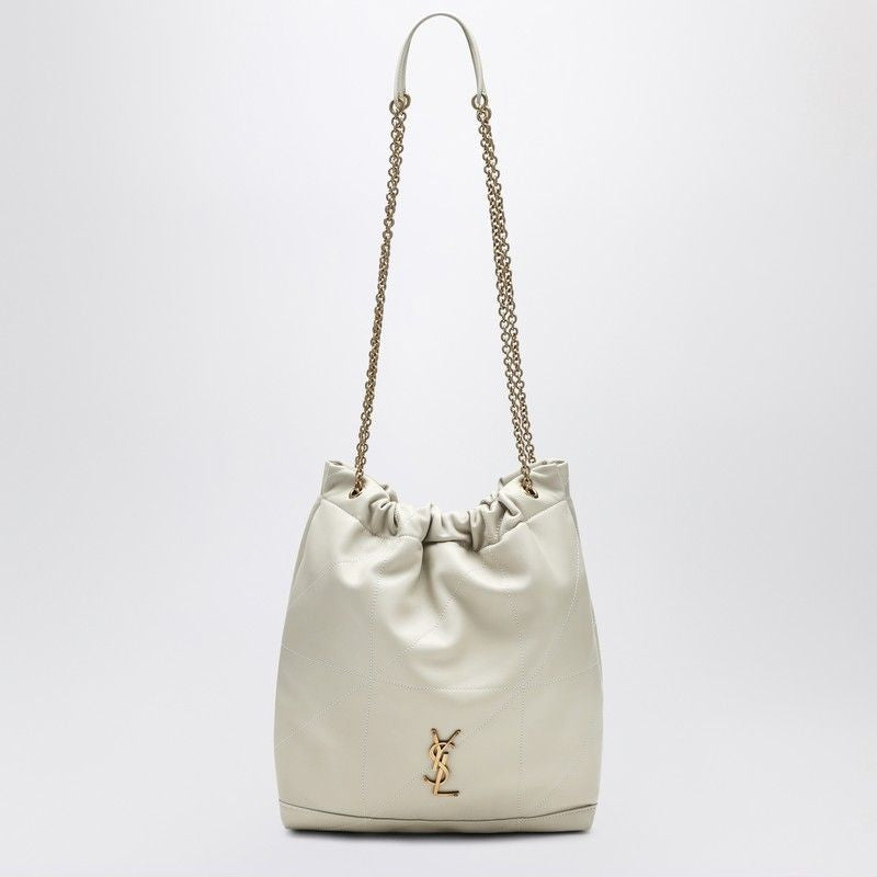 SAINT LAURENT Mini Drawstring Handbag with Chain Shoulder Strap