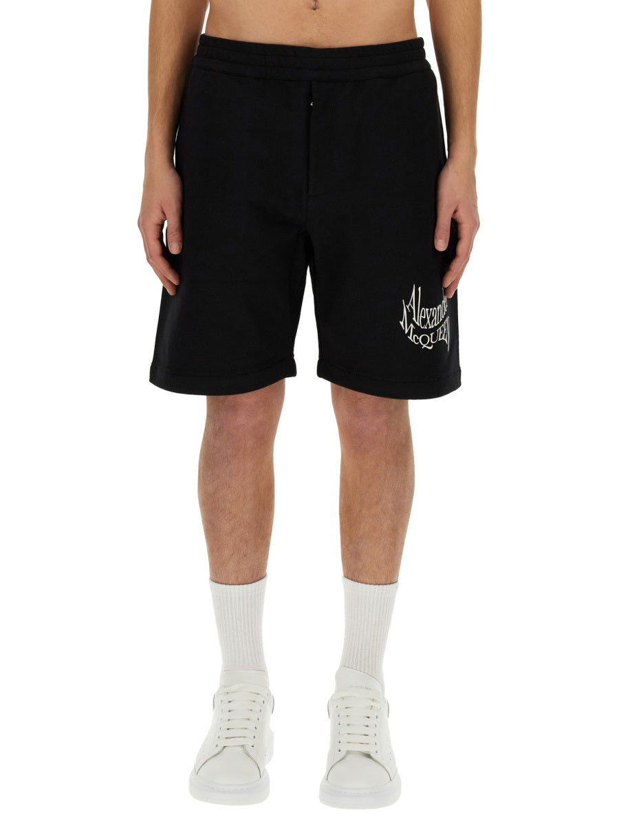 ALEXANDER MCQUEEN Regular Fit Bermuda Shorts in Classic Style - Size L