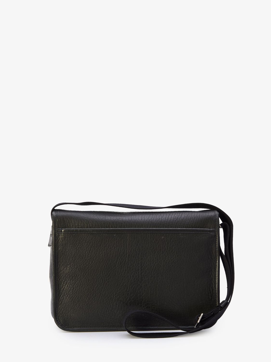 SAINT LAURENT Hammered Leather Messenger Handbag