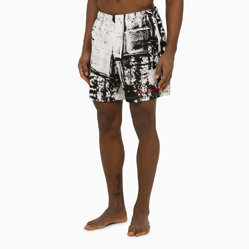 ALEXANDER MCQUEEN Abstract Print Swim Shorts with Logo