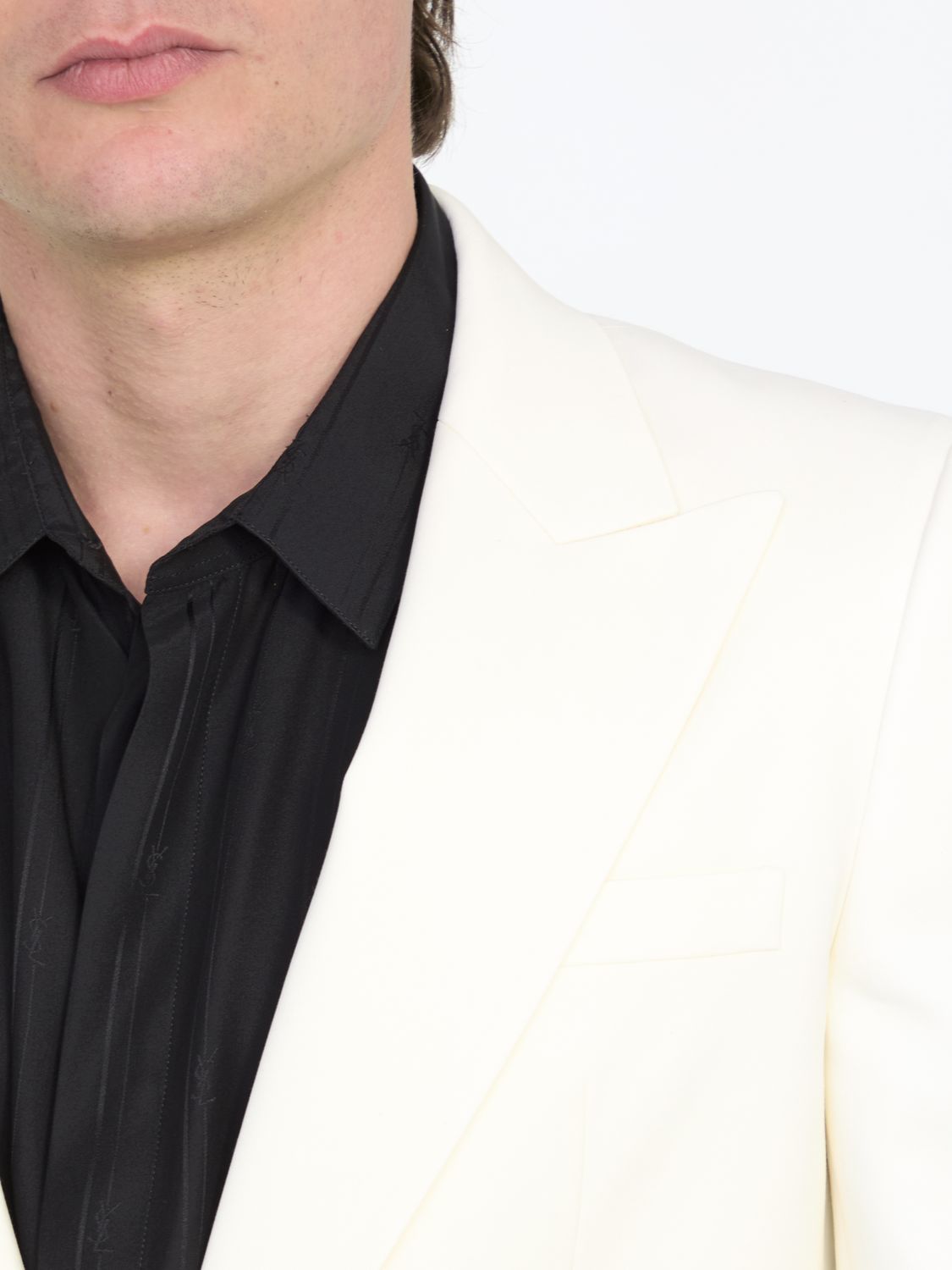 SAINT LAURENT Men's Wool Gabardine Single-Breasted Jacket - Size 48