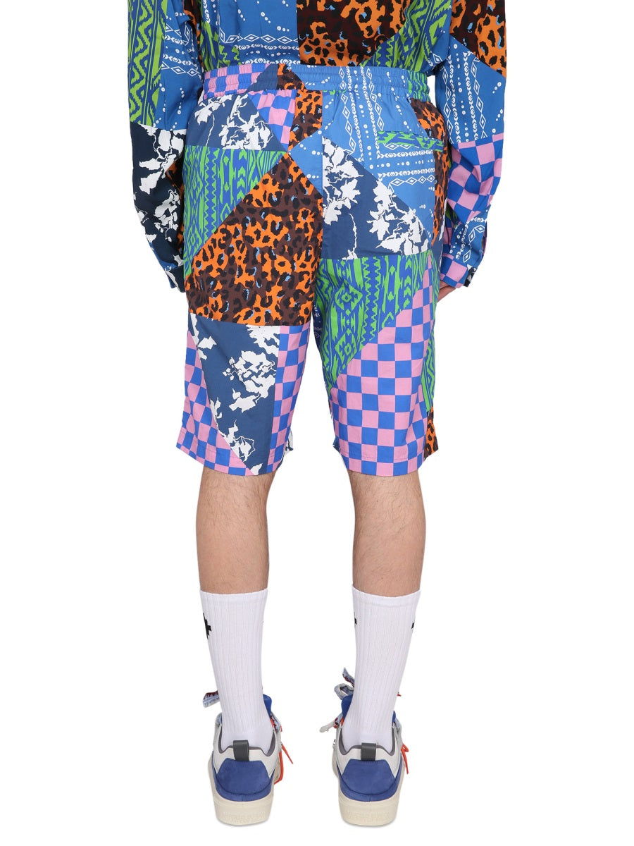 MARCELO BURLON COUNTY OF MILAN Men's Mix & Match Bermuda Shorts
