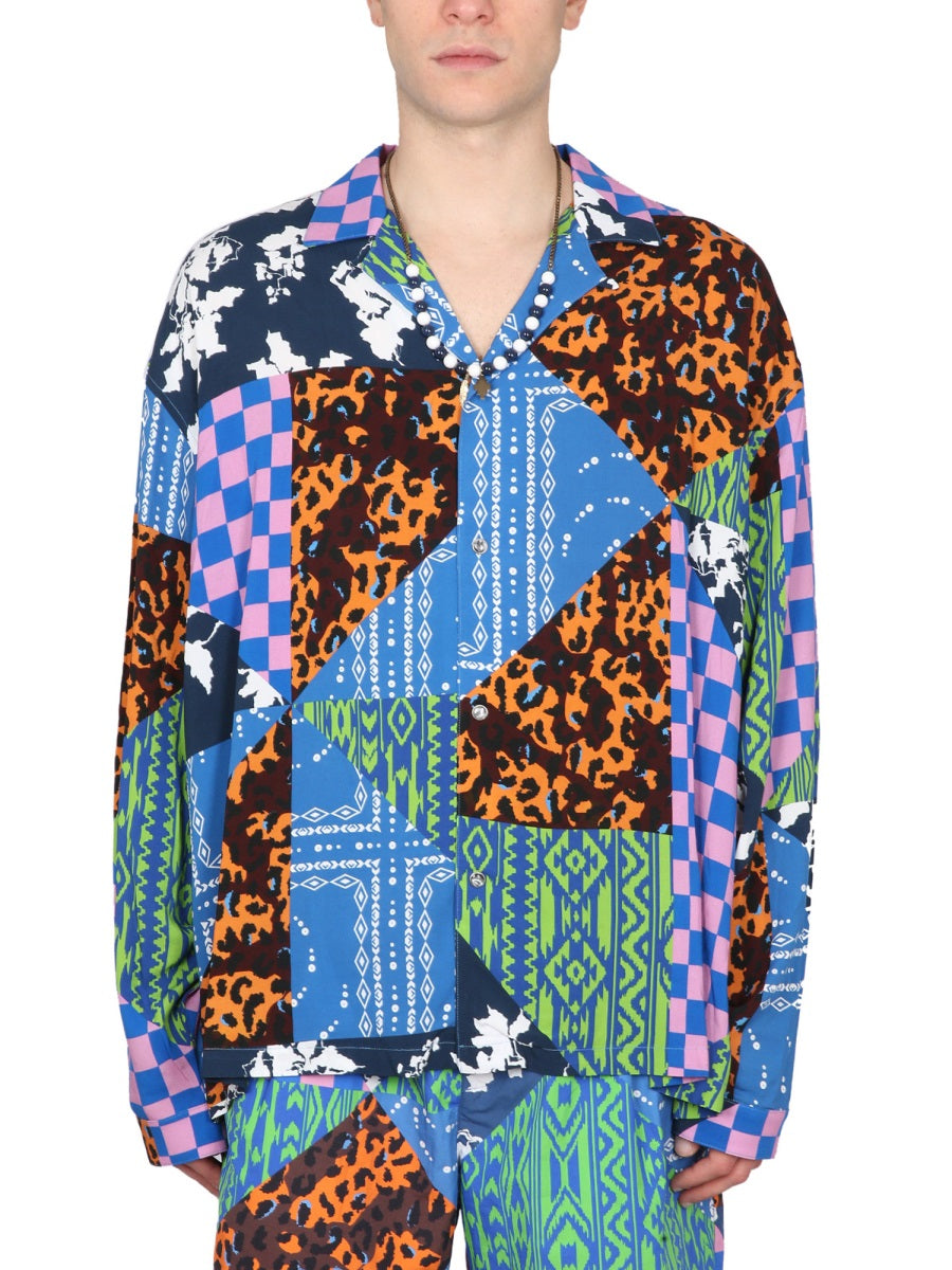 MARCELO BURLON COUNTY OF MILAN Mix & Match Bowling Collar Shirt - SS23