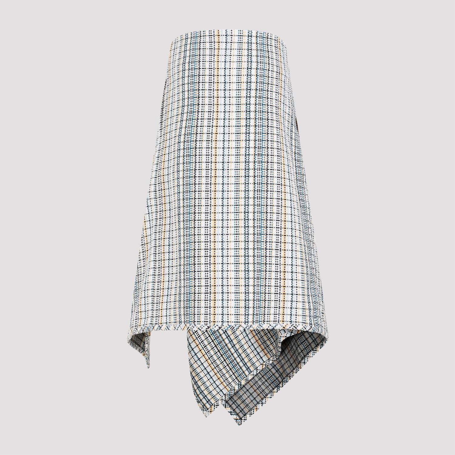 BOTTEGA VENETA Cotton Check Skirt - Spring/Summer 2024 Women's Mini Skirt