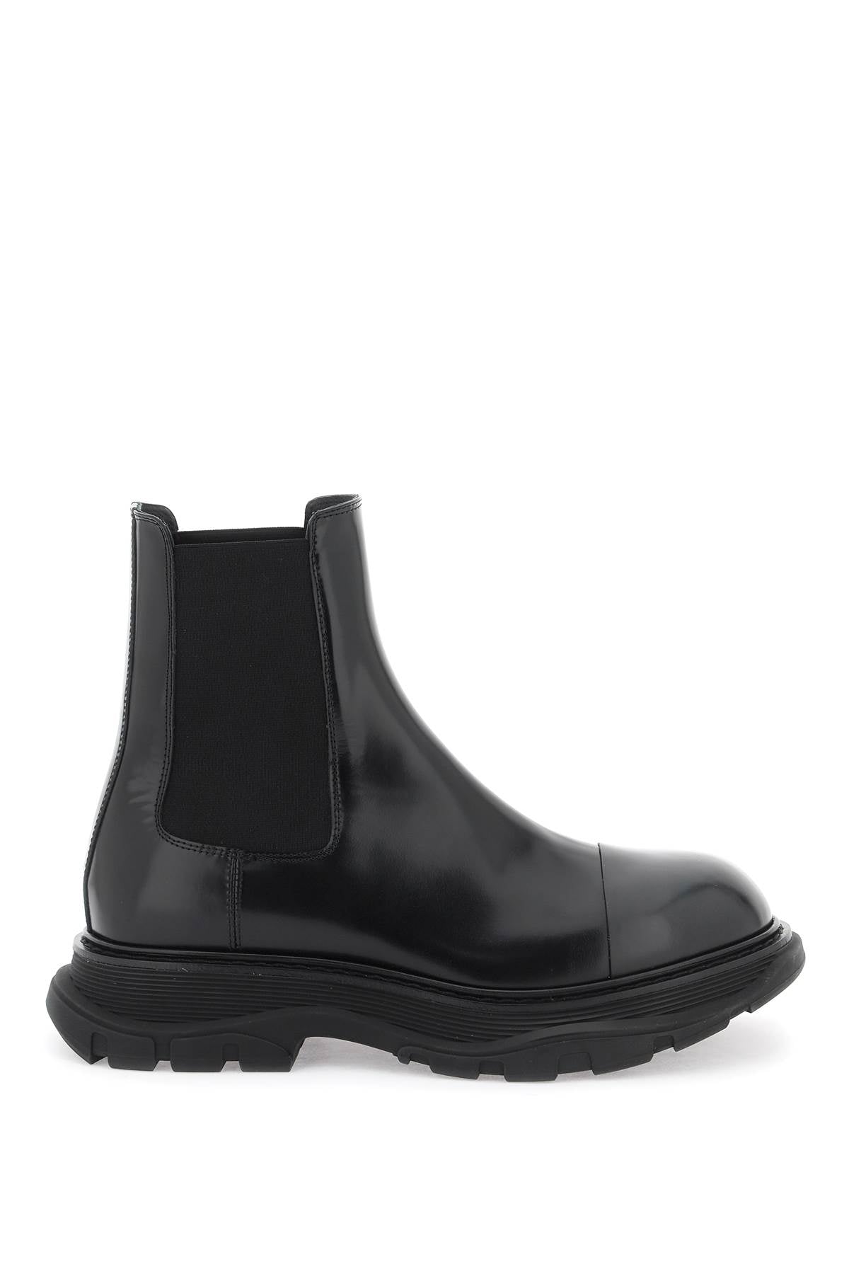ALEXANDER MCQUEEN Leather Chelsea Tread Ankle Boots