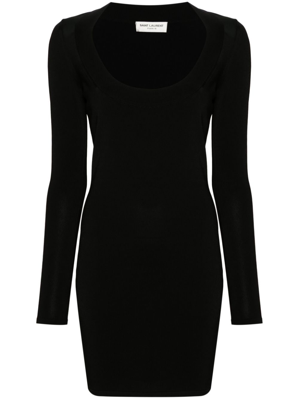 SAINT LAURENT Square Neck Knit Mini Dress