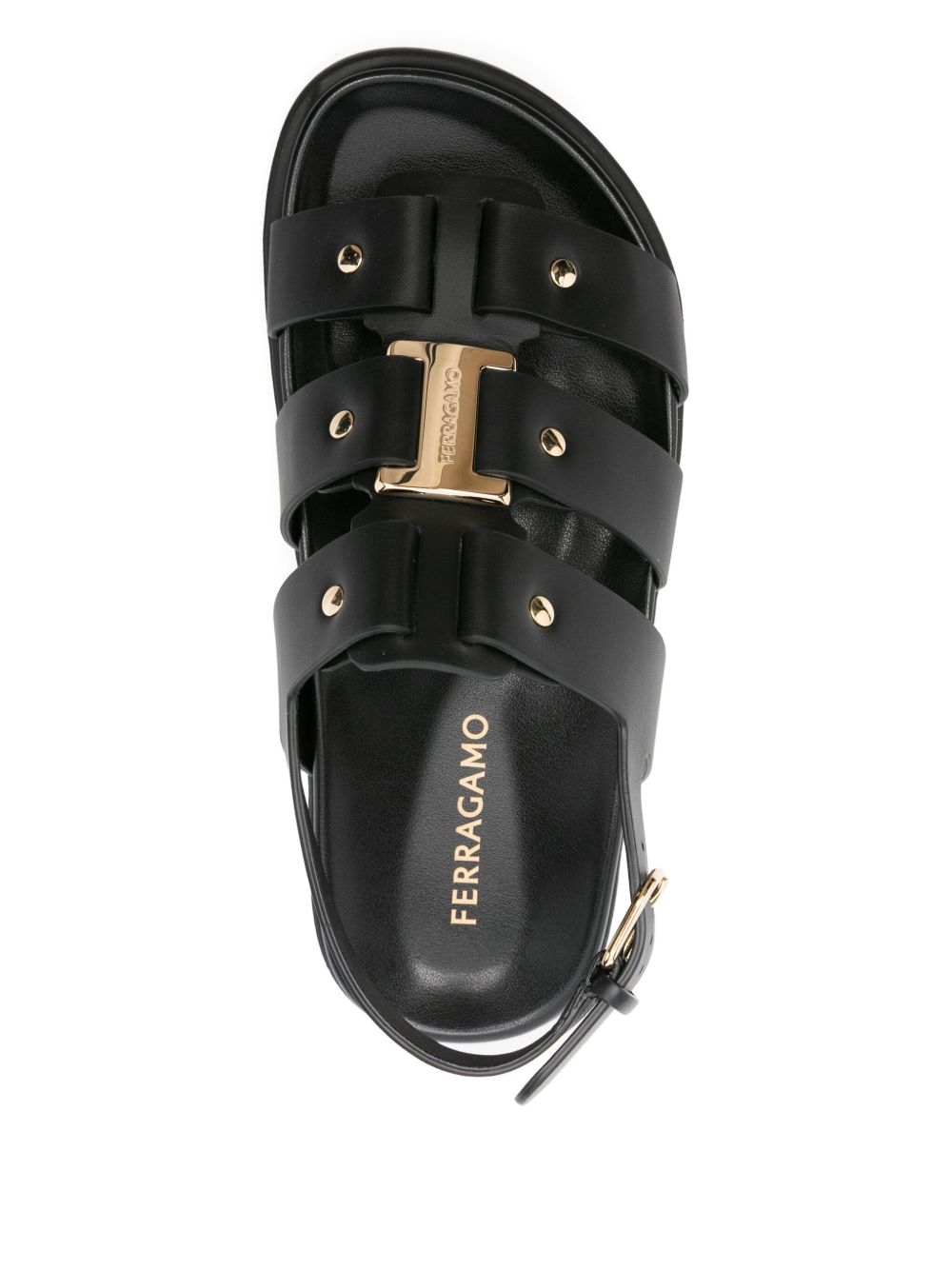 Ferragamo Strappy Buckle Fastening Heels with Platform Sole