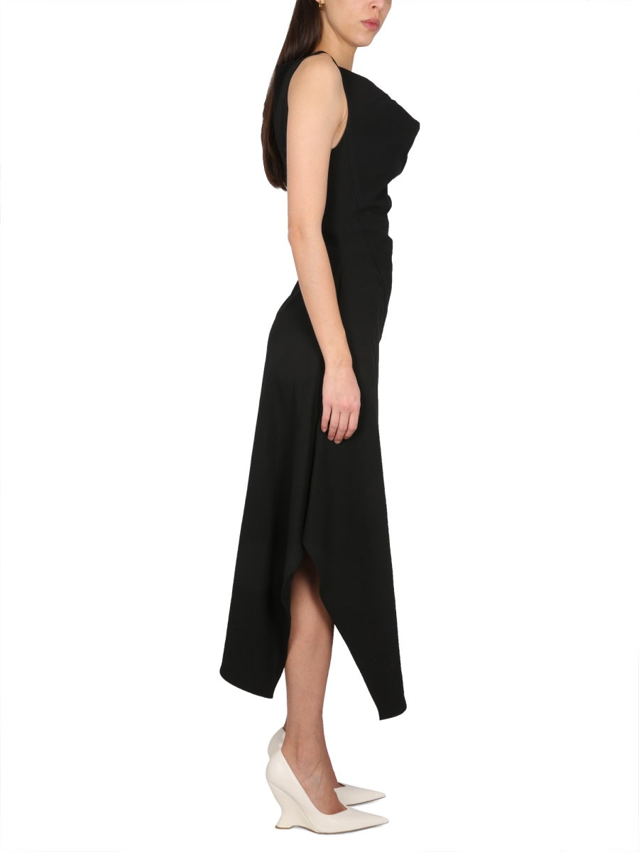 BOTTEGA VENETA Asymmetrical Midi Dress for Modern Women