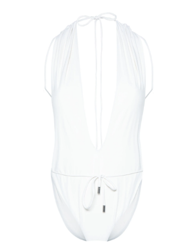 SAINT LAURENT Plunge Cut-Out Mini Sweater with Adjustable Straps