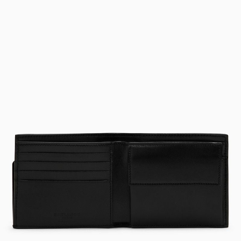 SAINT LAURENT Grained Leather East/West Wallet with Coin Purse