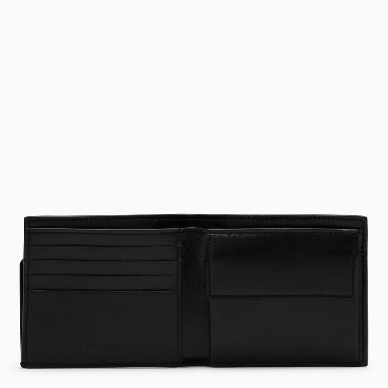 SAINT LAURENT Grained Leather East/West Wallet with Coin Purse