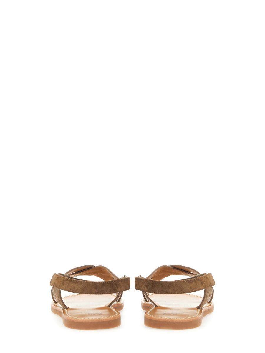 POM D'API Chic Mini Stitch Cross Sandals for Girls