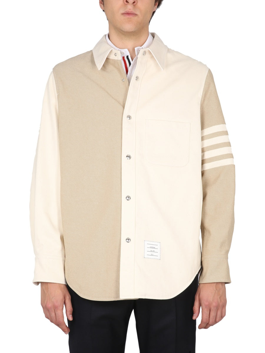 THOM BROWNE Men's Classic Denim Jacket with Snap Buttons