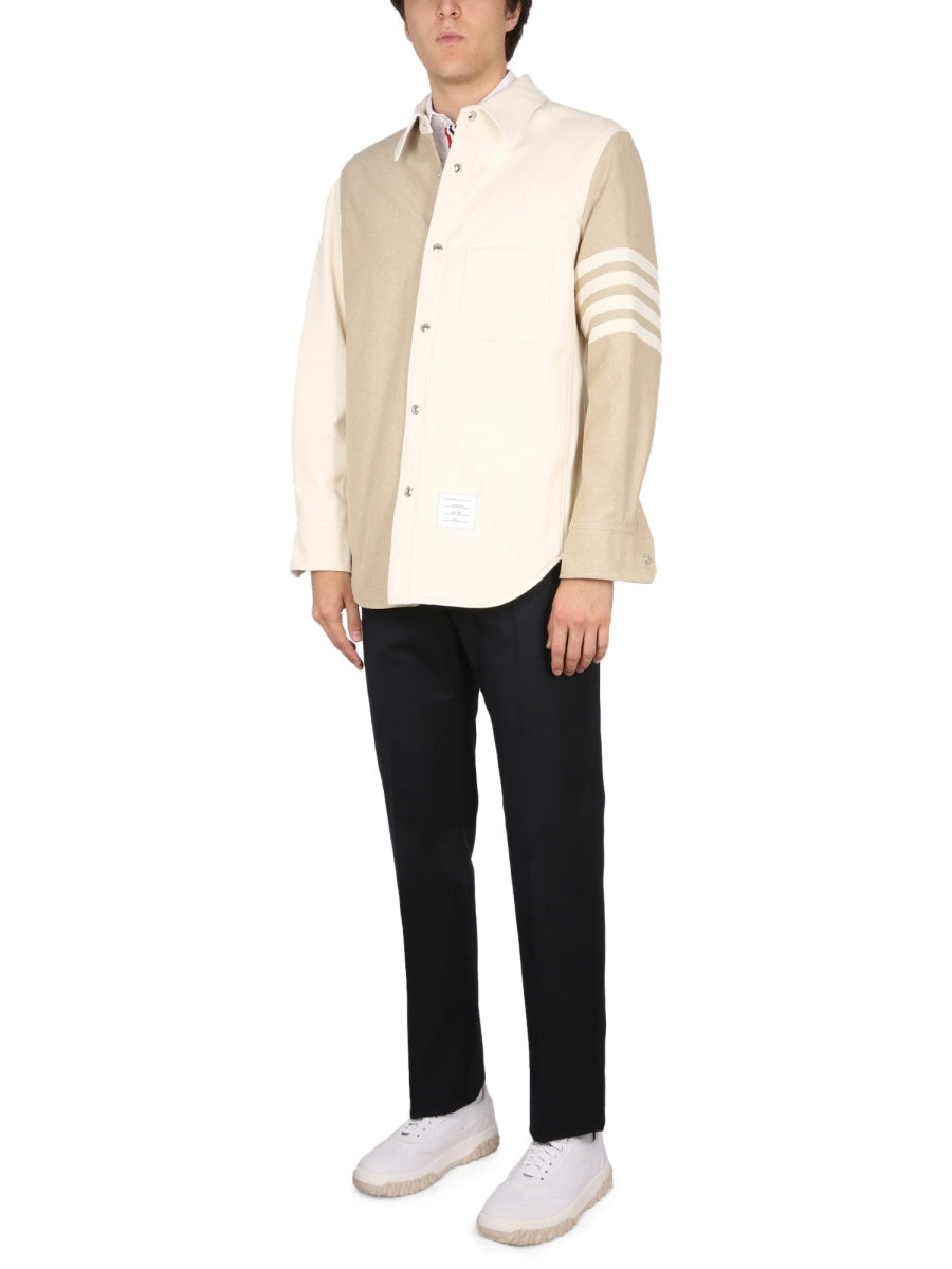 THOM BROWNE Men's Classic Denim Jacket with Snap Buttons