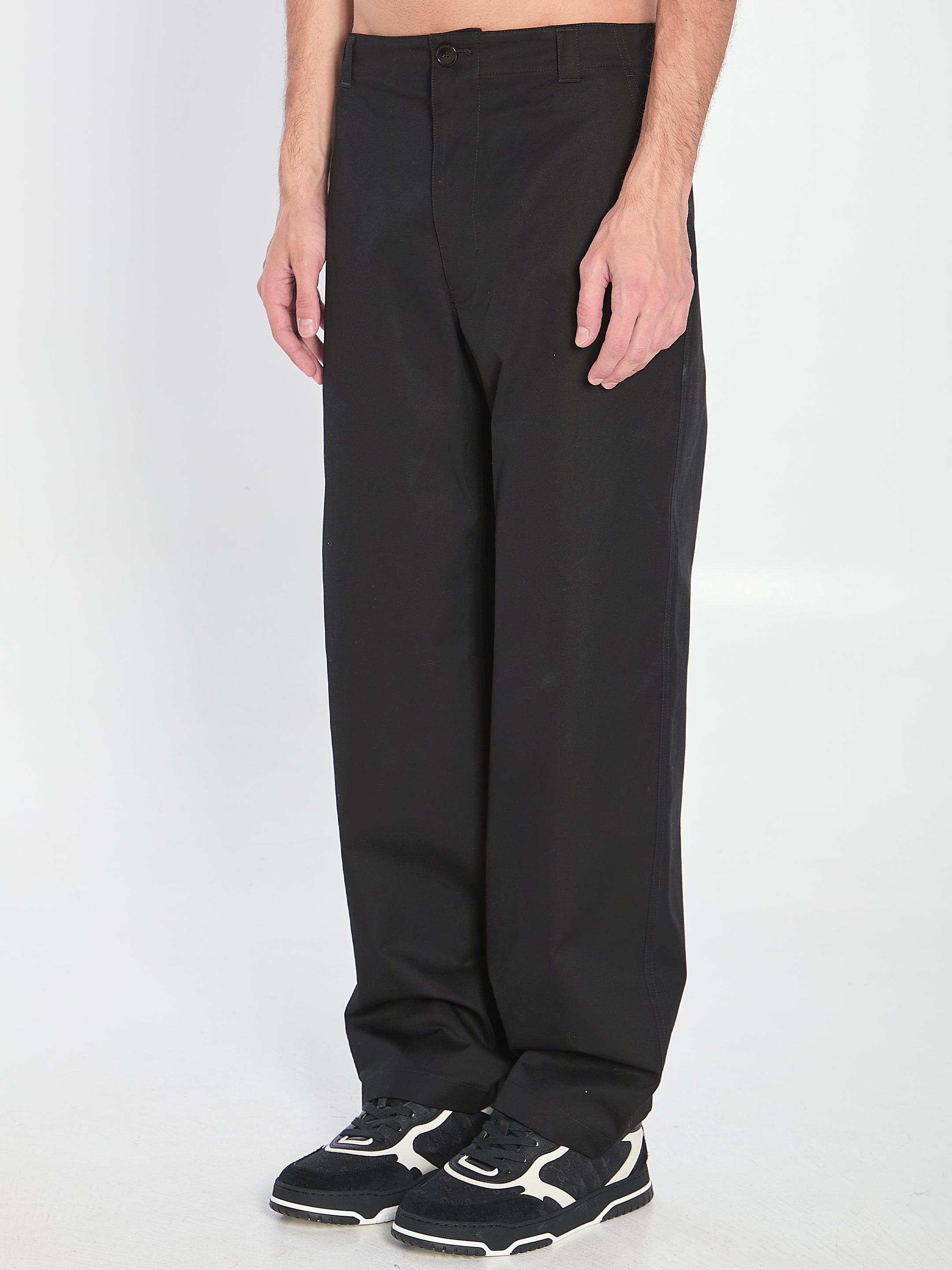 GUCCI Men's Pants with Web Detail - Size 48 IT