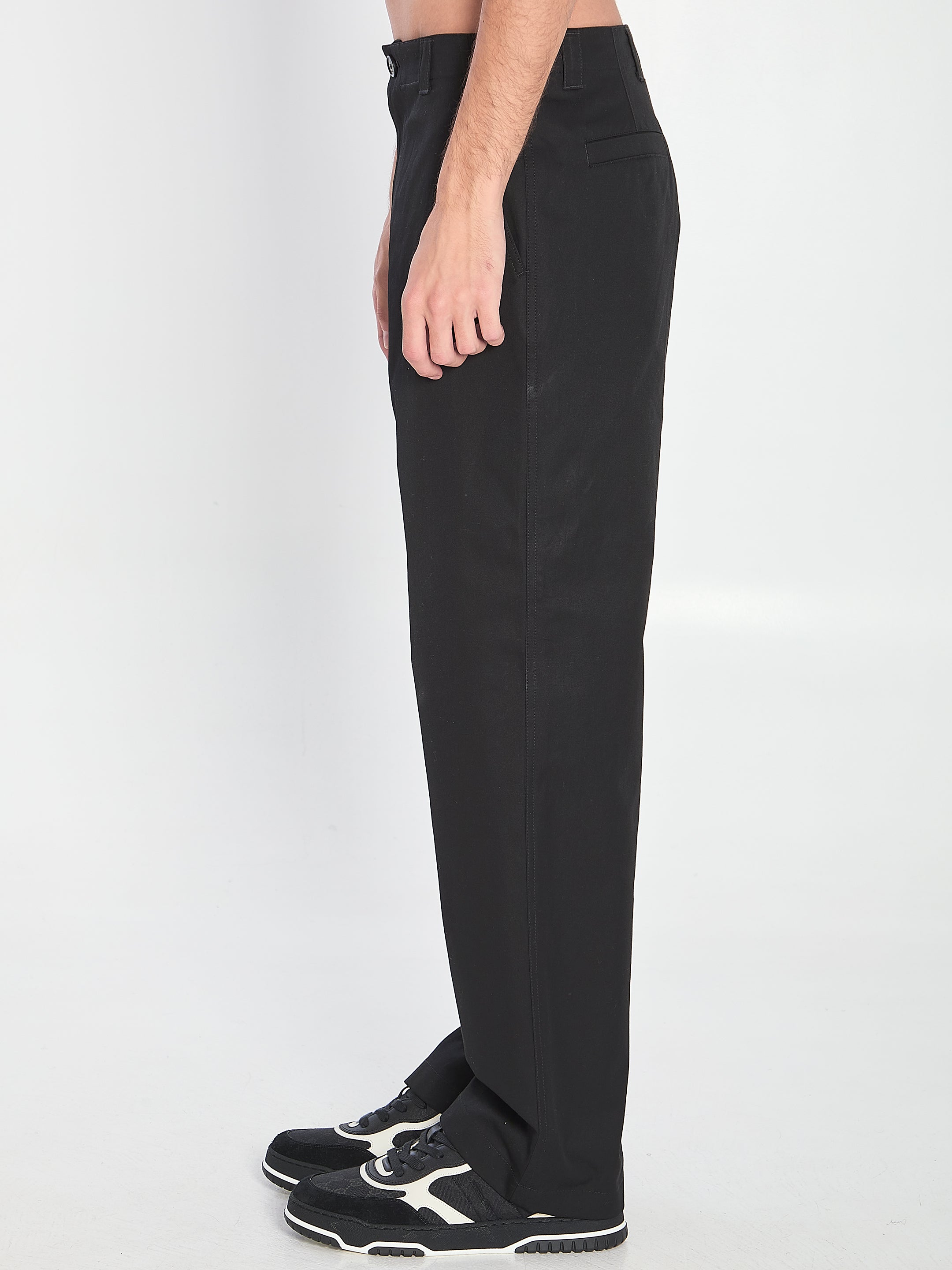 GUCCI Double Waist Cotton Tailored Pants