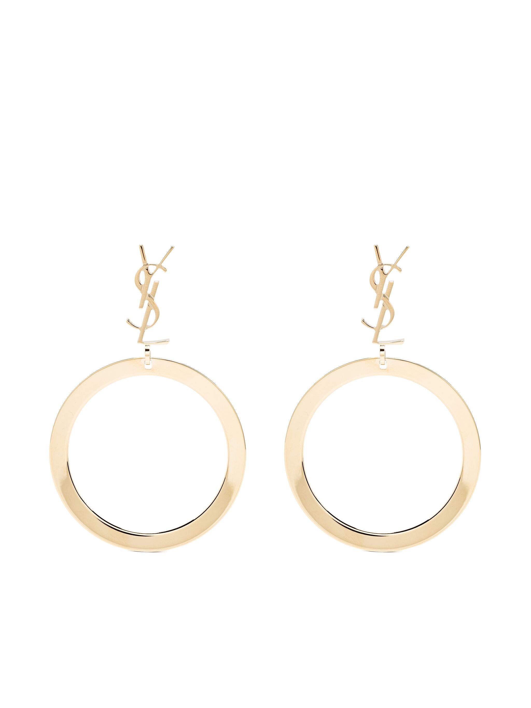 SAINT LAURENT Cascading Circle Pendant Earrings - 10 cm Length