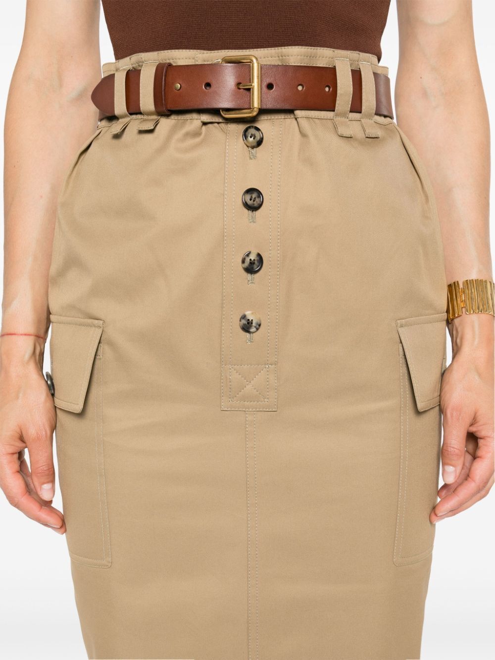 SAINT LAURENT Midi Skirt with Contemporary Elegance