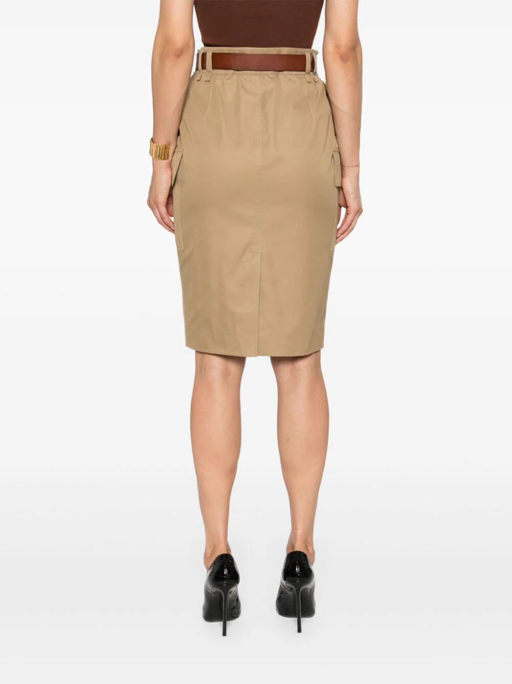 SAINT LAURENT Midi Skirt with Contemporary Elegance