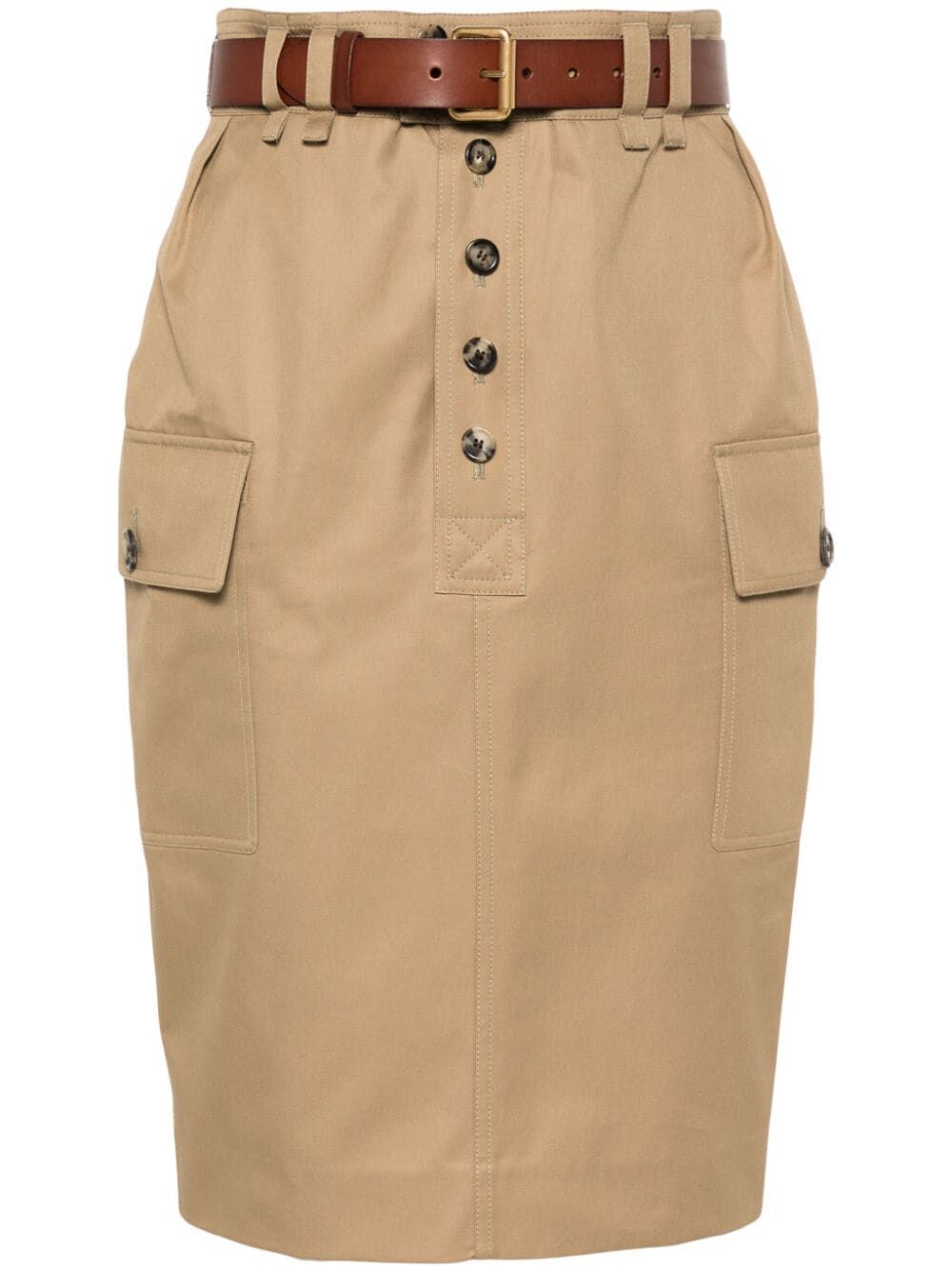 SAINT LAURENT Midi Skirt with Contemporary Elegance