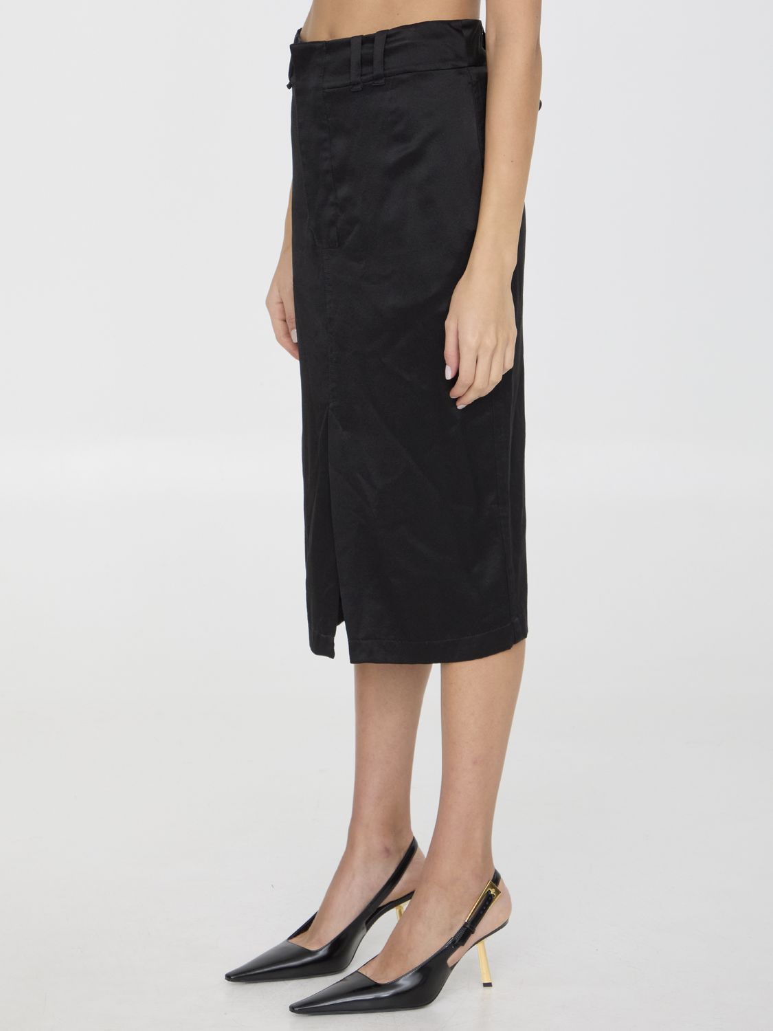 SAINT LAURENT Elegant Silk Midi Skirt for Women