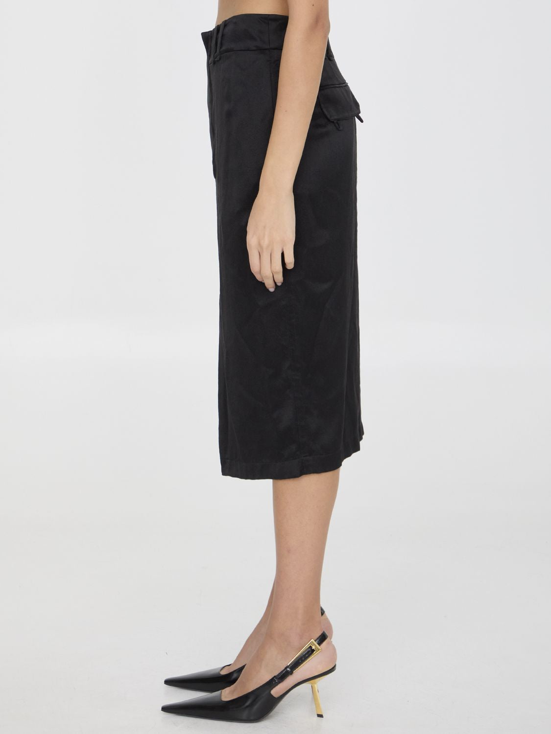 SAINT LAURENT Elegant Silk Midi Skirt for Women