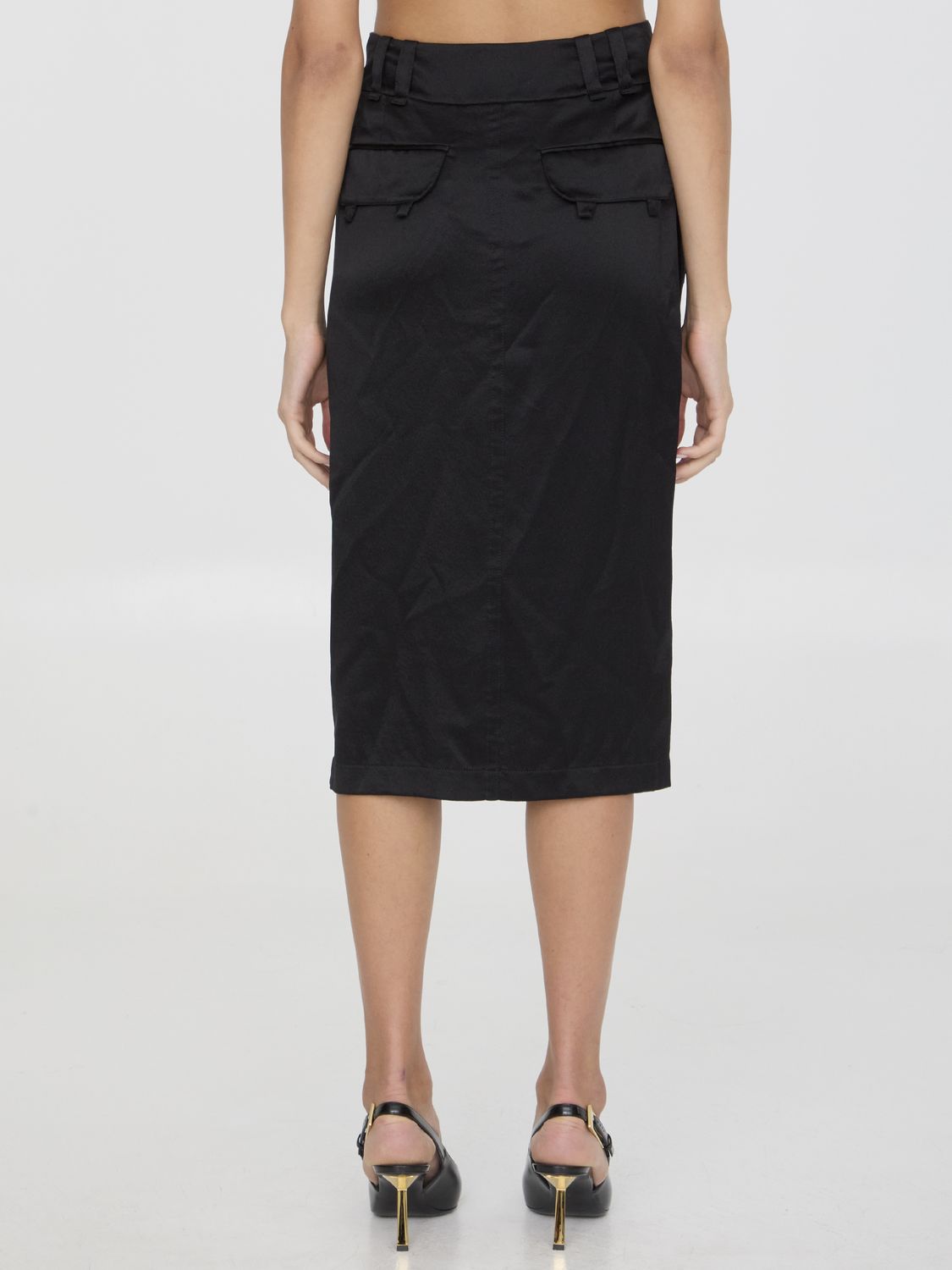 SAINT LAURENT Elegant Silk Midi Skirt for Women