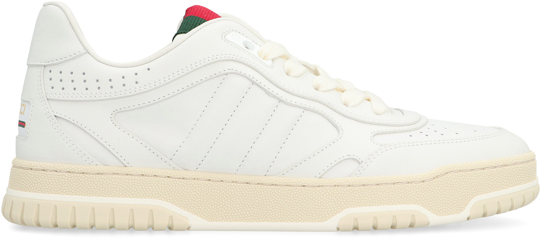 GUCCI Round Toe Low Top Sneakers with Web Ribbon