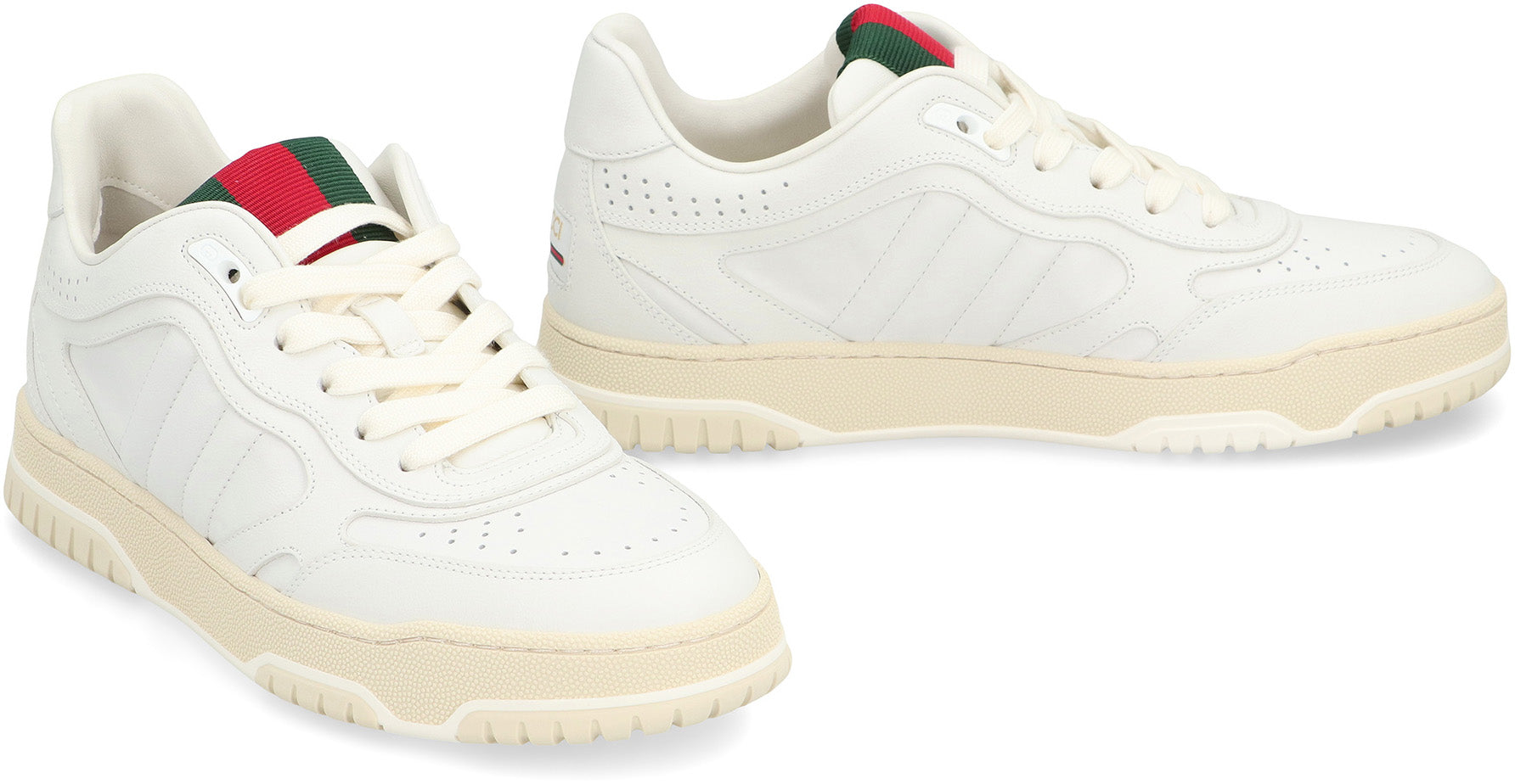 GUCCI Round Toe Low Top Sneakers with Web Ribbon