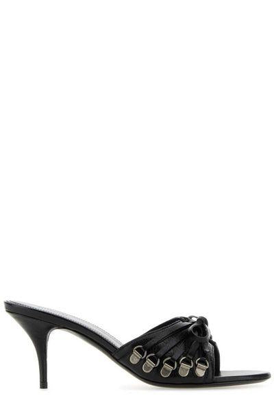 BALENCIAGA Leather Cagole Flat Sandals for Women