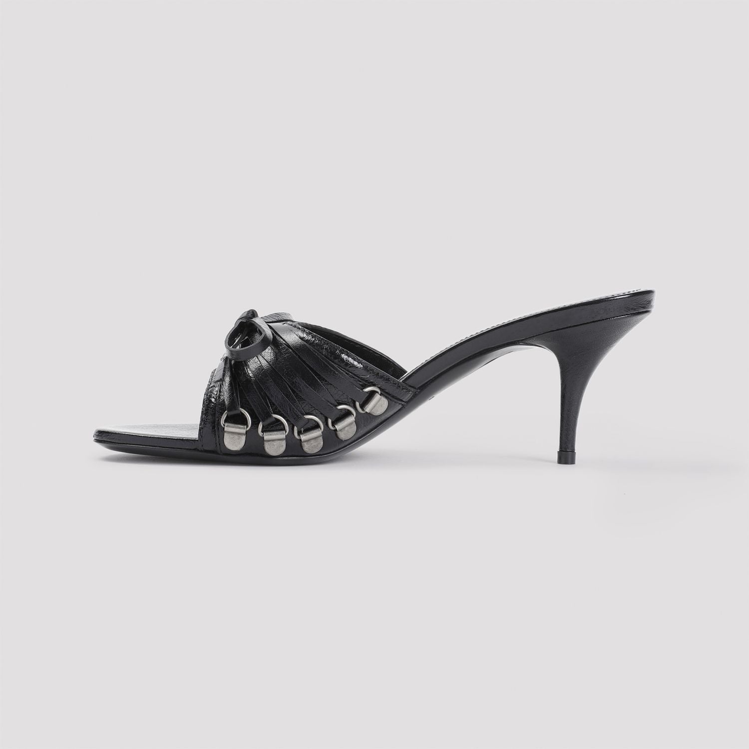 BALENCIAGA Leather Cagole Flat Sandals for Women