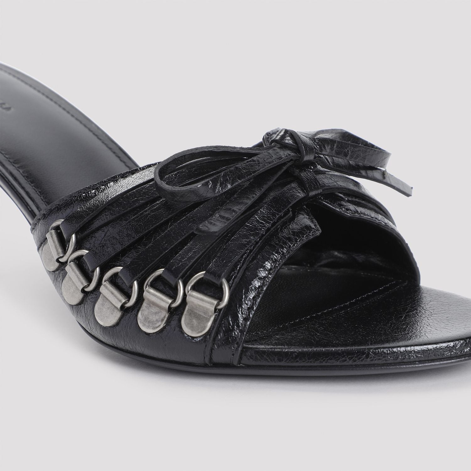 BALENCIAGA Leather Cagole Flat Sandals for Women