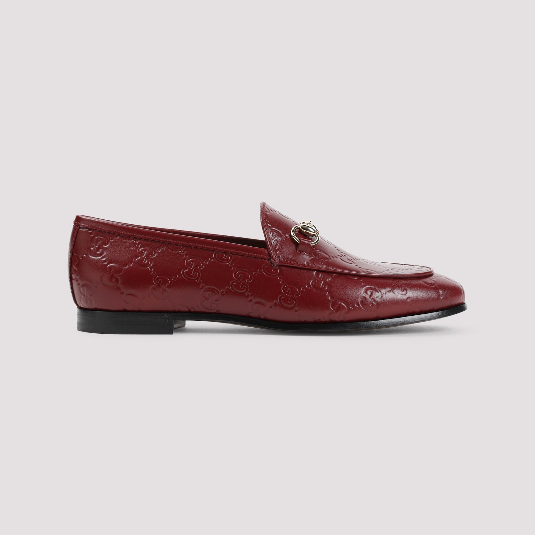 GUCCI Leather Loafers with Signature GG Logo and Metal Horsebit