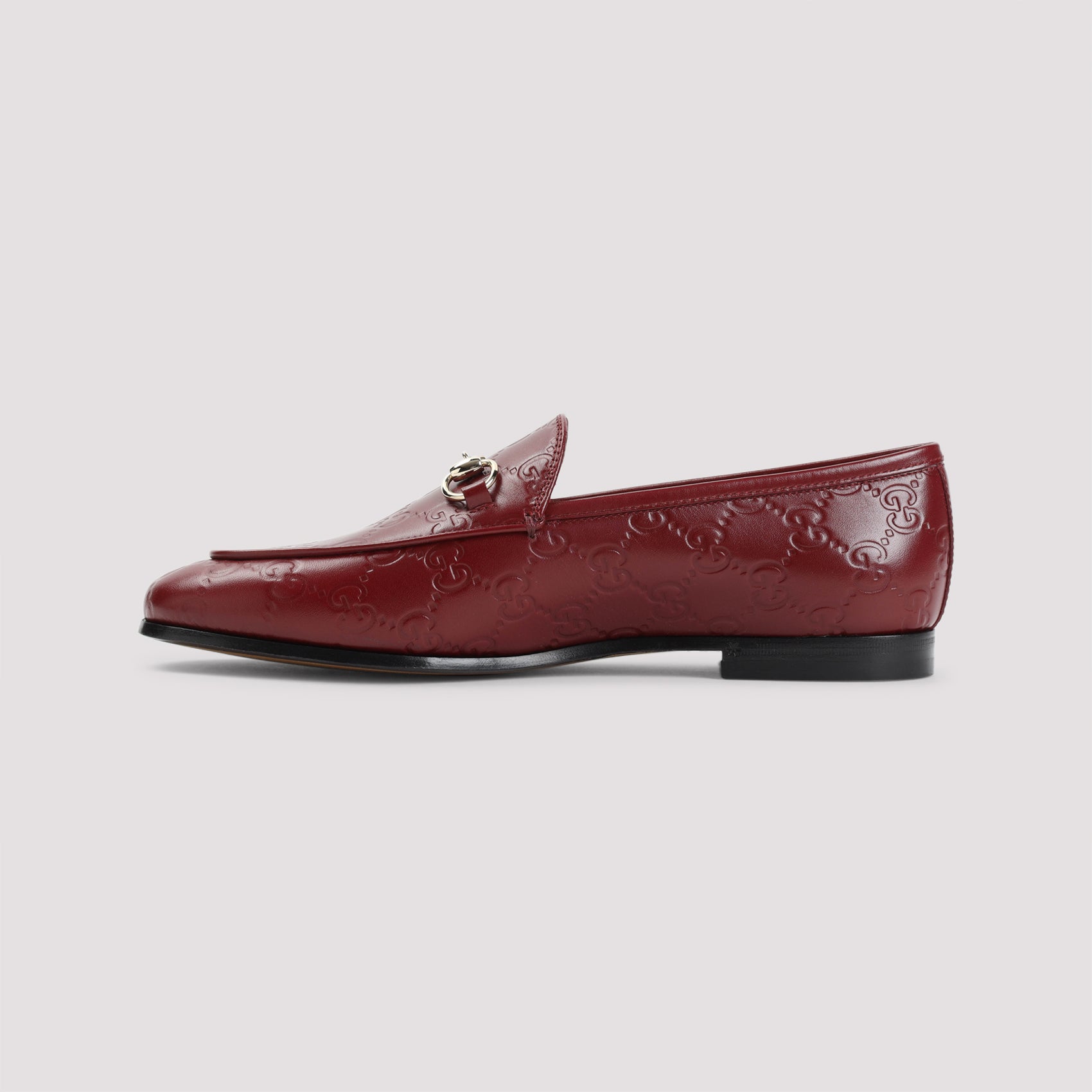 GUCCI Leather Loafers with Signature GG Logo and Metal Horsebit