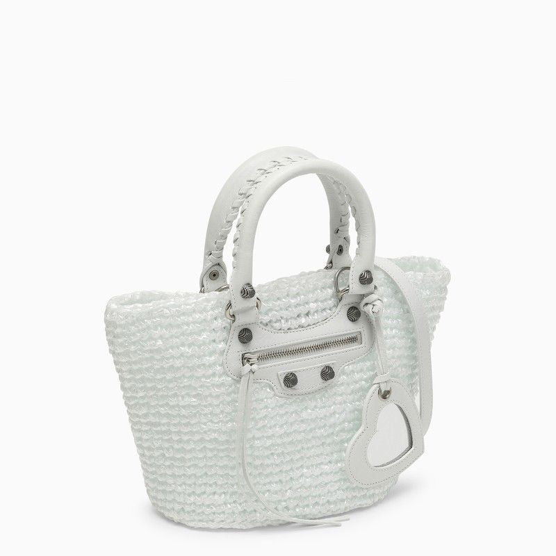 BALENCIAGA Mini Raffia Small Le Cagole Panier Handbag