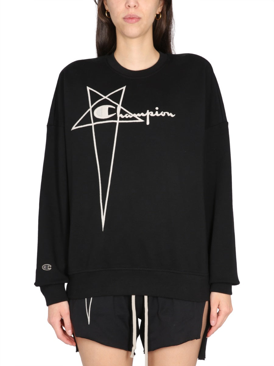 CHAMPION X RICK OWENS Logo Embossed Sweatshirt for Women - FW23 Collection