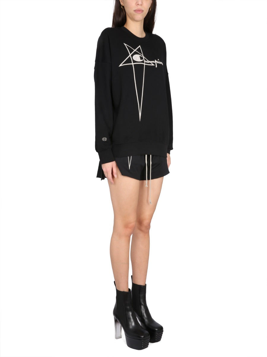 CHAMPION X RICK OWENS Logo Embossed Sweatshirt for Women - FW23 Collection