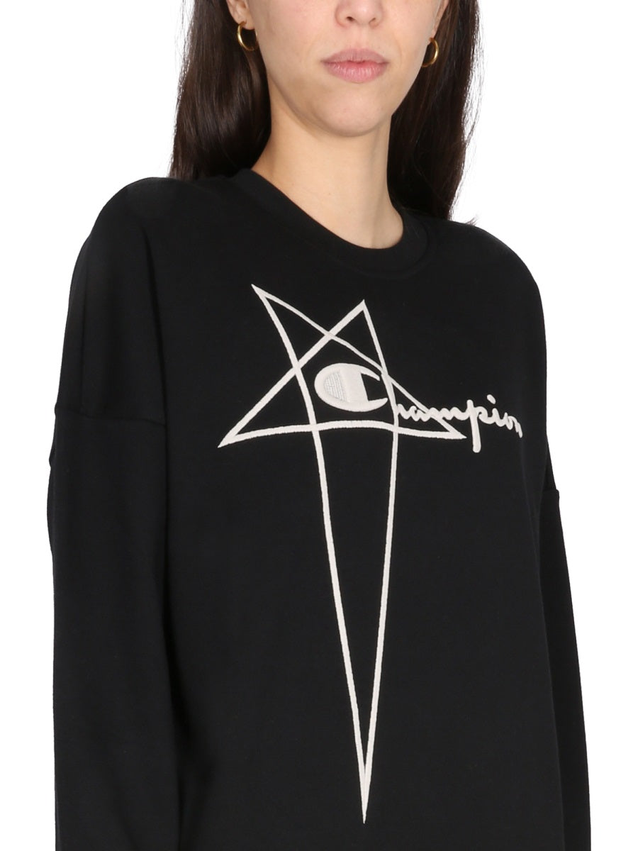 CHAMPION X RICK OWENS Logo Embossed Sweatshirt for Women - FW23 Collection