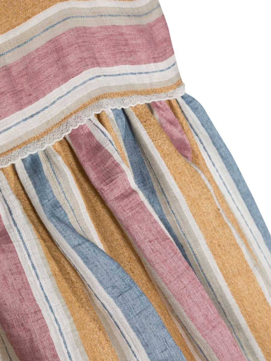 IL GUFO Sleeveless Striped Mini Dress for Girls