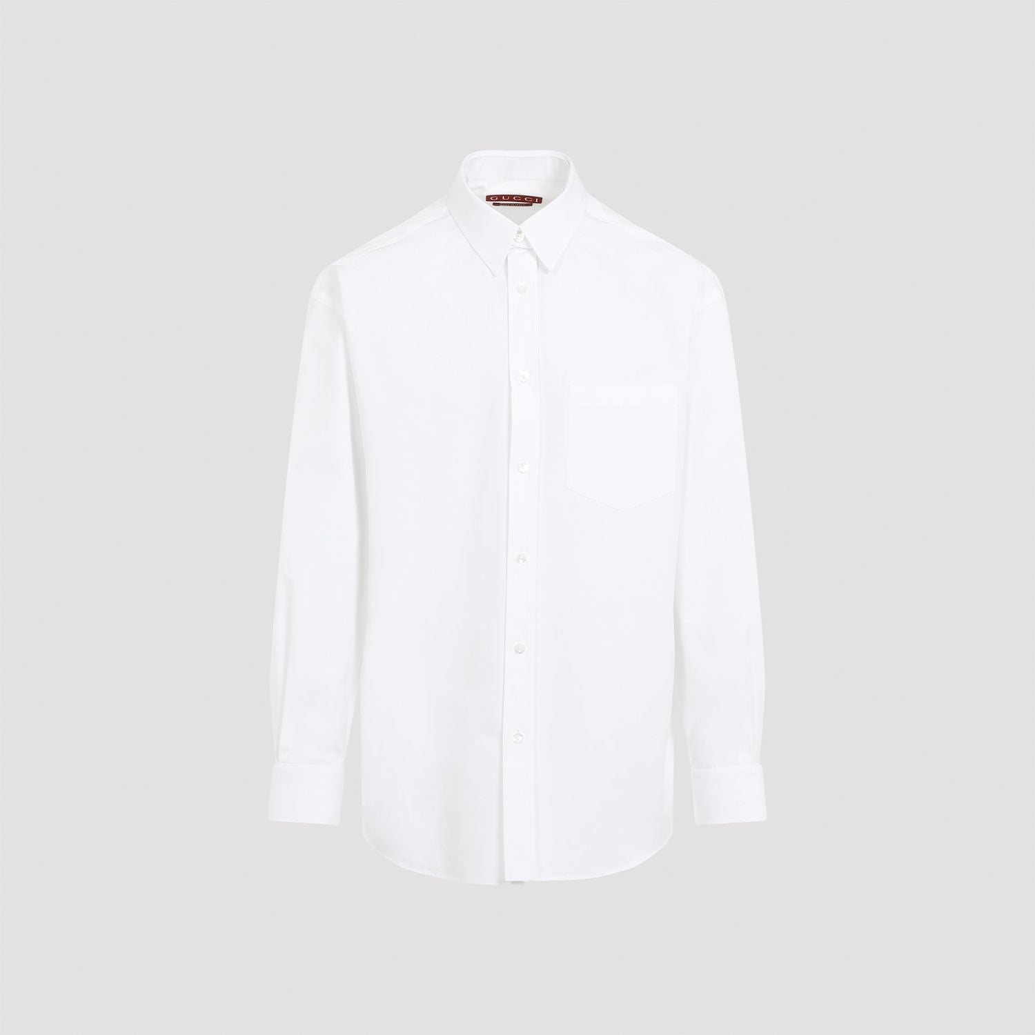 GUCCI Cotton Poplin Shirt with Embossed Detail - Regular Fit