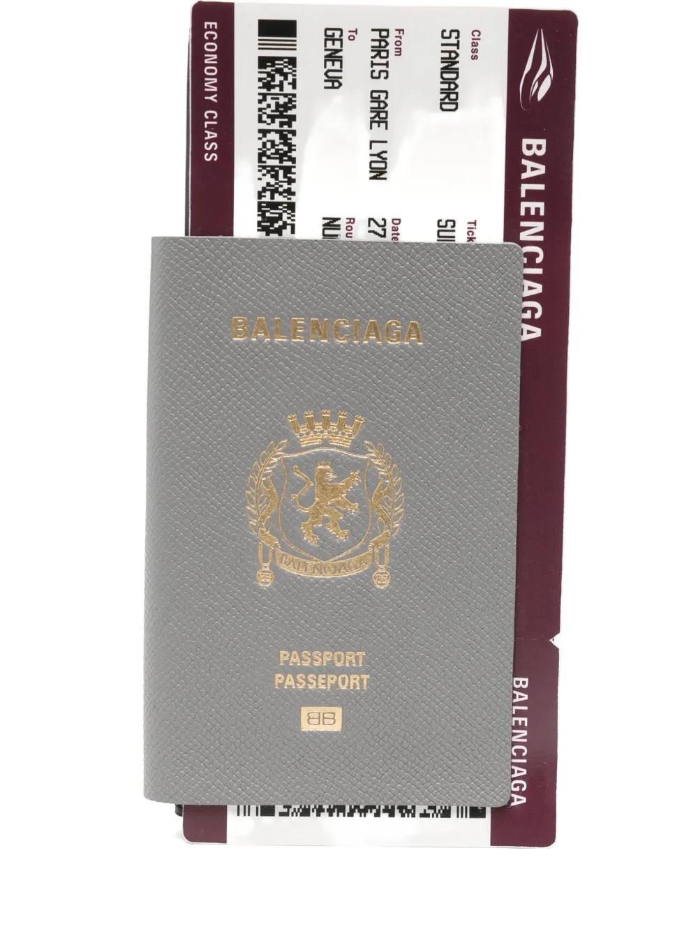 BALENCIAGA Mini Leather Passport Wallet