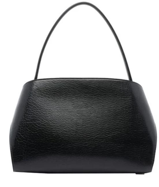 Ferragamo Textured Leather Handbag with Gold-Tone Buckles