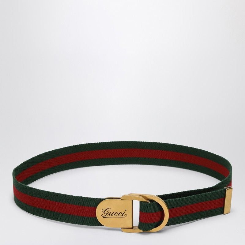 GUCCI Luxury Belt with Iconic Web Motif and Logo Buckle
