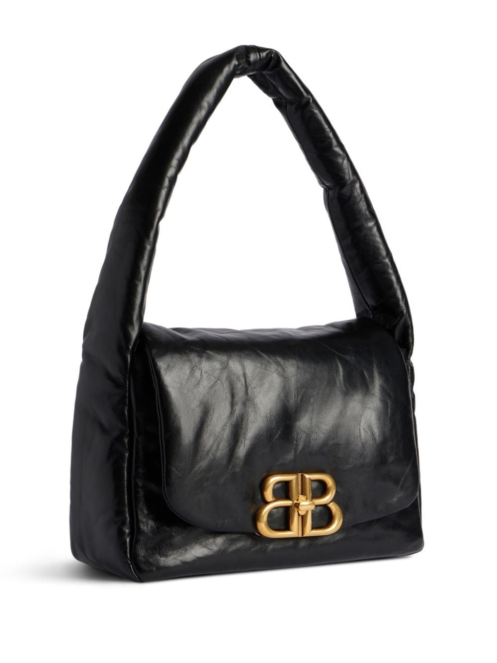 BALENCIAGA Mini Nappa Leather Monaco Shoulder Handbag