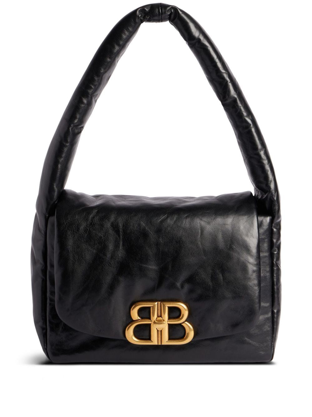 BALENCIAGA Mini Nappa Leather Monaco Shoulder Handbag
